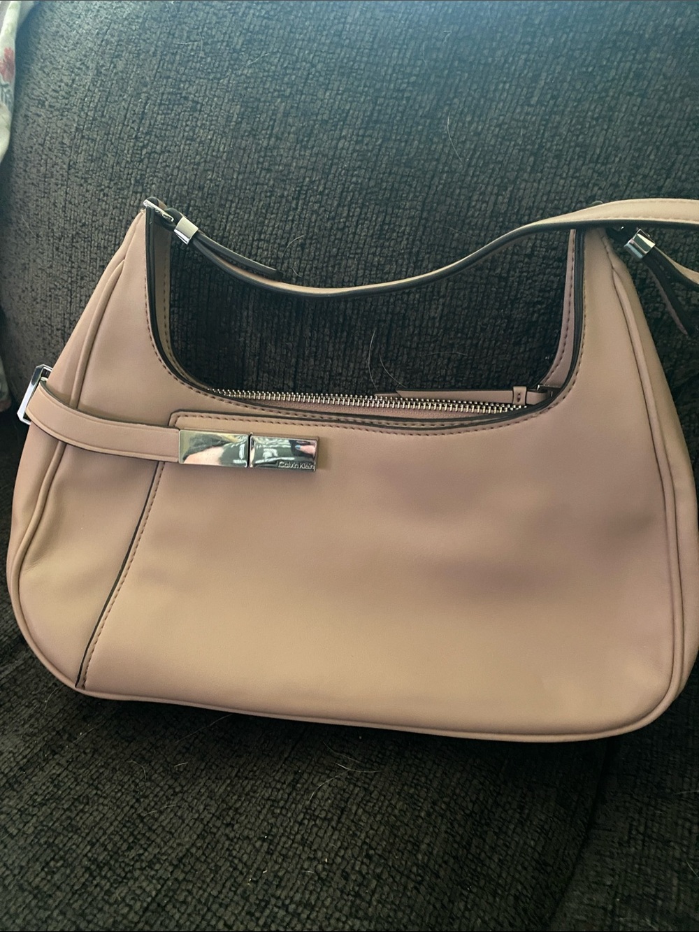 Calvin Klein Blush Pink Shoulder Bag with Silver Hardware